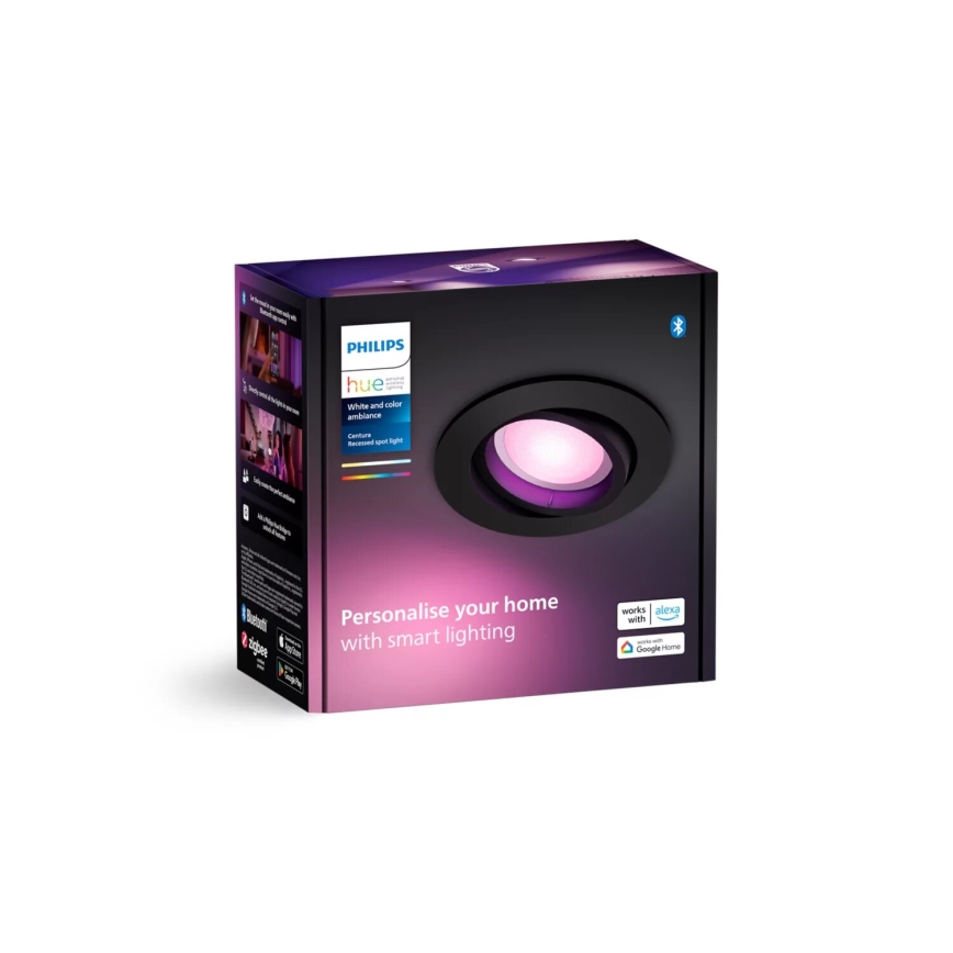 Philips - Светодиодный встроенный RGBW-светильник с регулированием яркости Hue CENTURA 1xGU10/4,2W/230V 2000-6500K