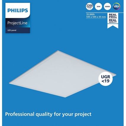 Philips - Светодиодный встроенный светильник PROJECTLINE LED/36W/230V 59,5x59,5 см