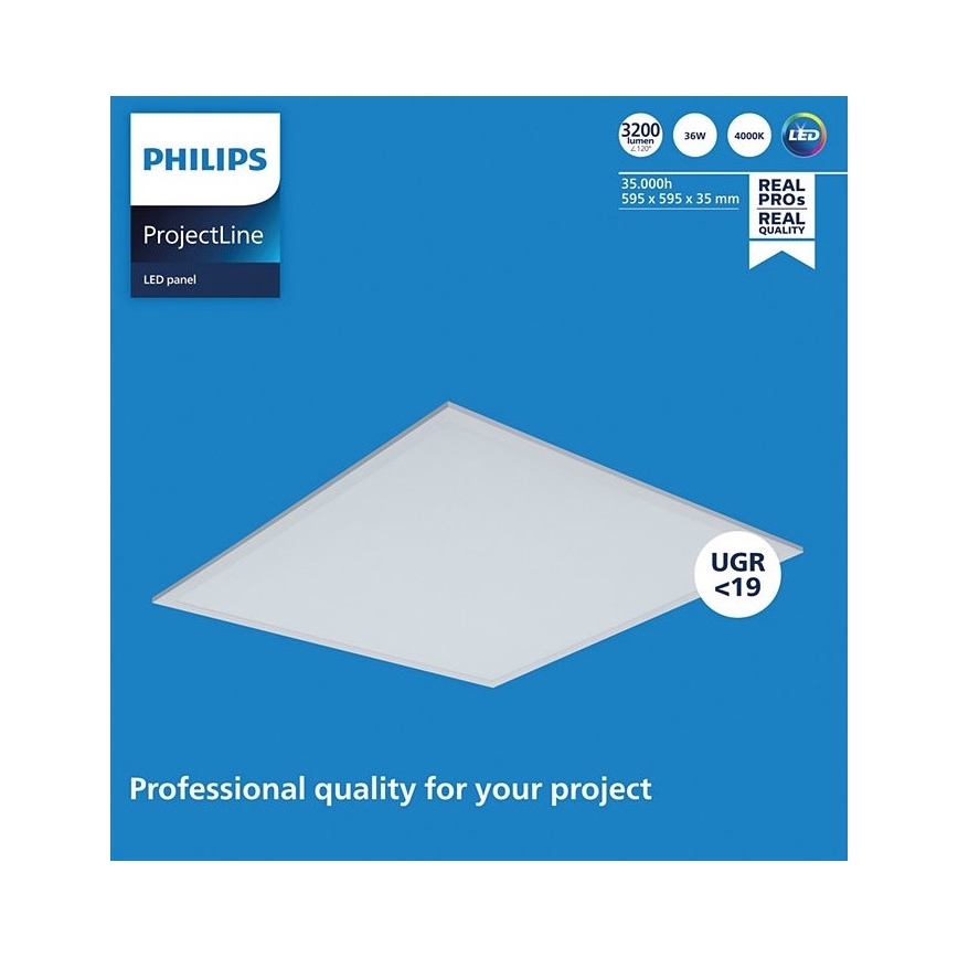 Philips - Светодиодный встроенный светильник PROJECTLINE LED/36W/230V 59,5x59,5 см