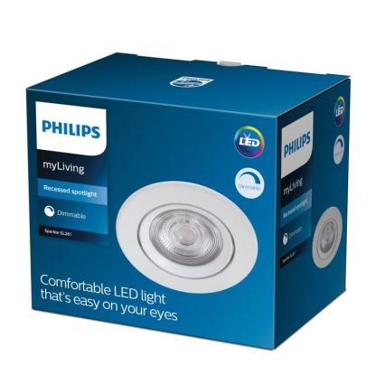 Philips - Светодиодный встроенный светильник с регулированием яркости LED/5W/230V 2700K