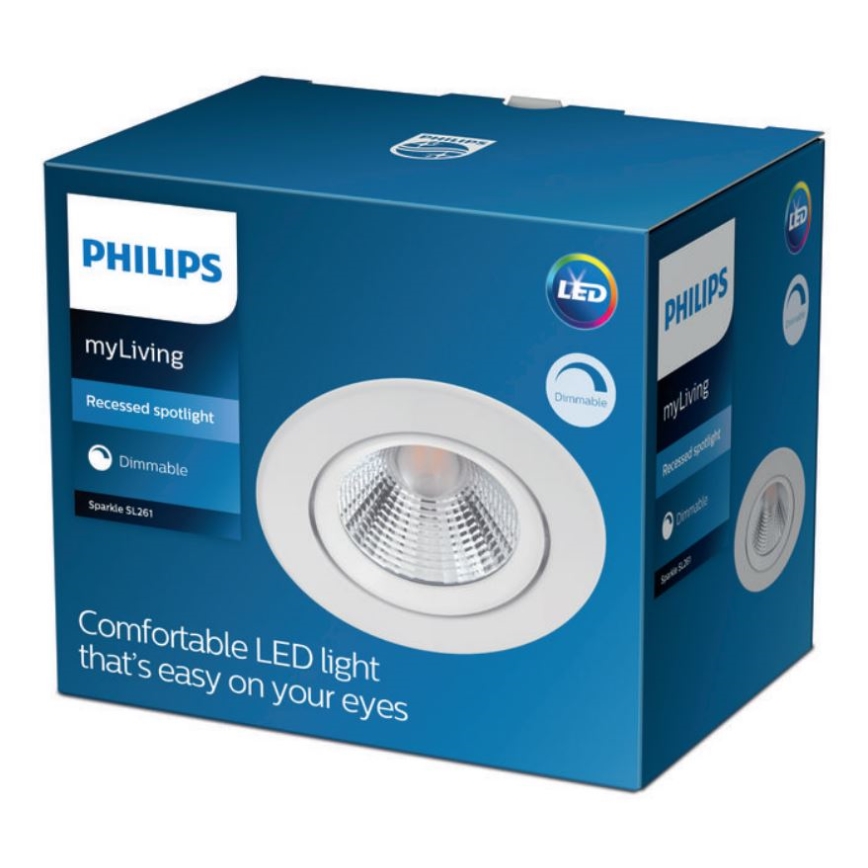 Philips - Светодиодный встроенный светильник с регулированием яркости SPARKLE LED/5,5W/230V белый