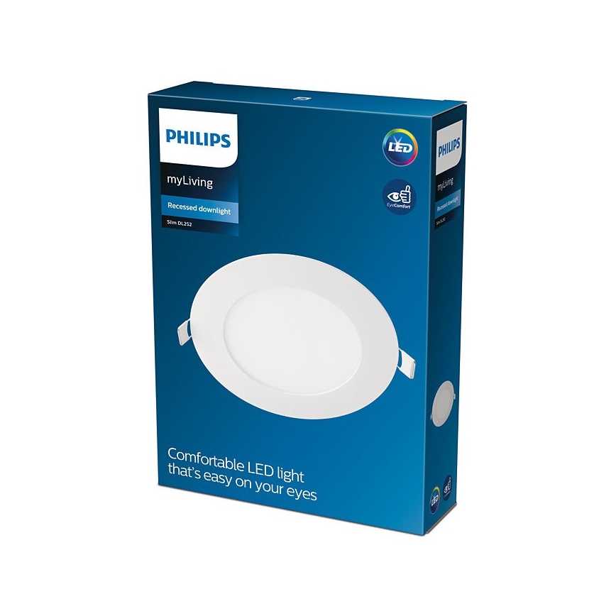 Philips - Светодиодный встроенный светильник SLIM LED/9W/230V 3000K
