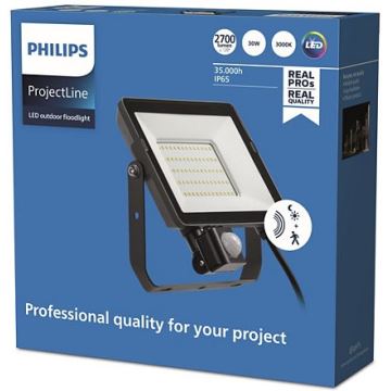 Philips - Светодиодный уличный прожектор с датчиком PROJECTLINE LED/30W/230V IP65 3000K