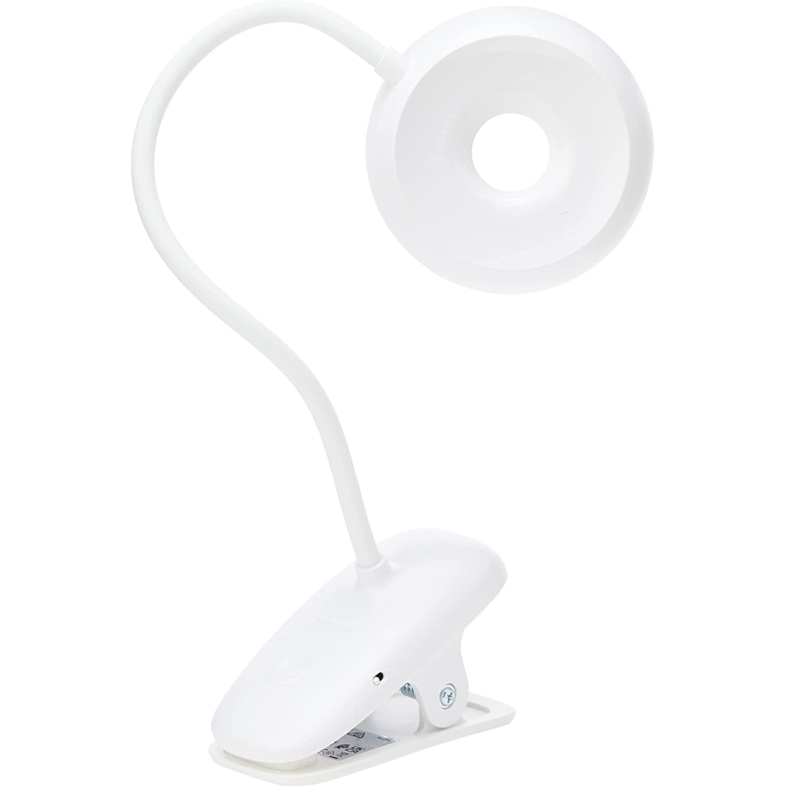Philips - Світлодіодна лампа з затискачем та регулюванням яскравості DONUTCLIP LED/3W/5V CRI 90 біа