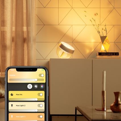 Philips - Світлодіодна настільна RGB-лампа з регулюванням яскравості Hue IRIS LED/8,2W/230V 2000-6500K золотий