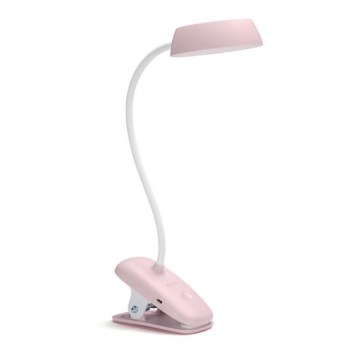 Philips - Світлодіодна регульована лампа з кліпсою DONUTCLIP LED/3W/5V 1200 мАг CRI 90 рожевий