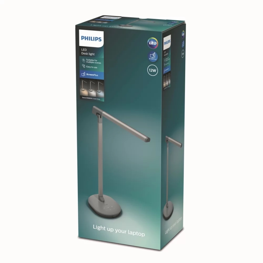 Philips - Світлодіодна сенсорна настільна лампа з регулюванням яскравості SWORD LED/12W/230V 2700/4000/6500K CRI90