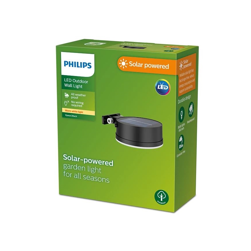 Philips - Світлодіодний настінний світильник на сонячній батареї VYNCE LED/1,5W/3,7V IP44