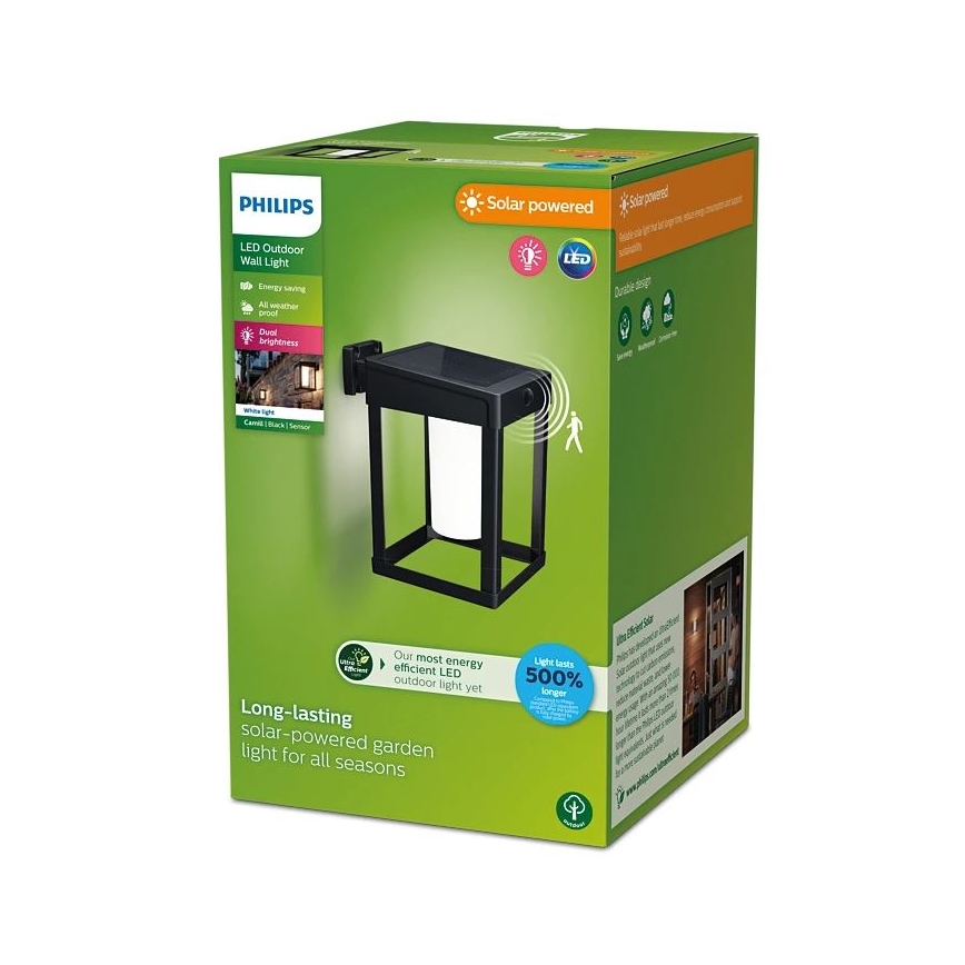 Philips - Світлодіодний настінний світильник з датчиком на сонячній батареї CAMILL LED/1,4W/3,7V 2000 mAh IP44