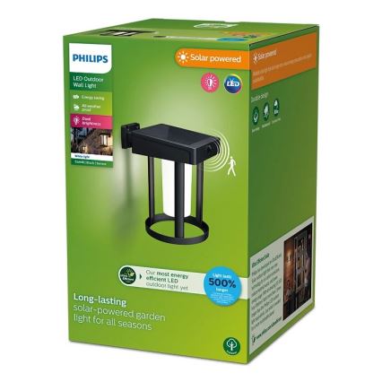 Philips - Світлодіодний настінний світильник з датчиком на сонячній батареї CAMILL LED/1,4W/3,7V 2000 mAh IP44