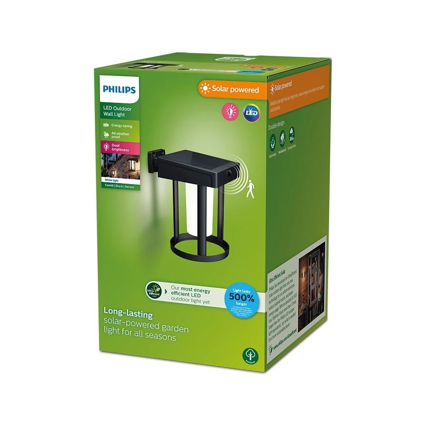 Philips - Світлодіодний настінний світильник з датчиком на сонячній батареї CAMILL LED/1,4W/3,7V 2000 mAh IP44