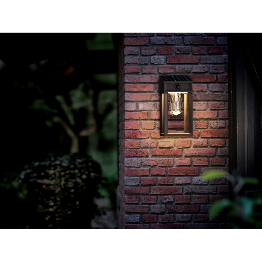 Philips - Світлодіодний настінний світильник з датчиком на сонячній батареї GERI LED/3,2W/3,7V 2700K IP44