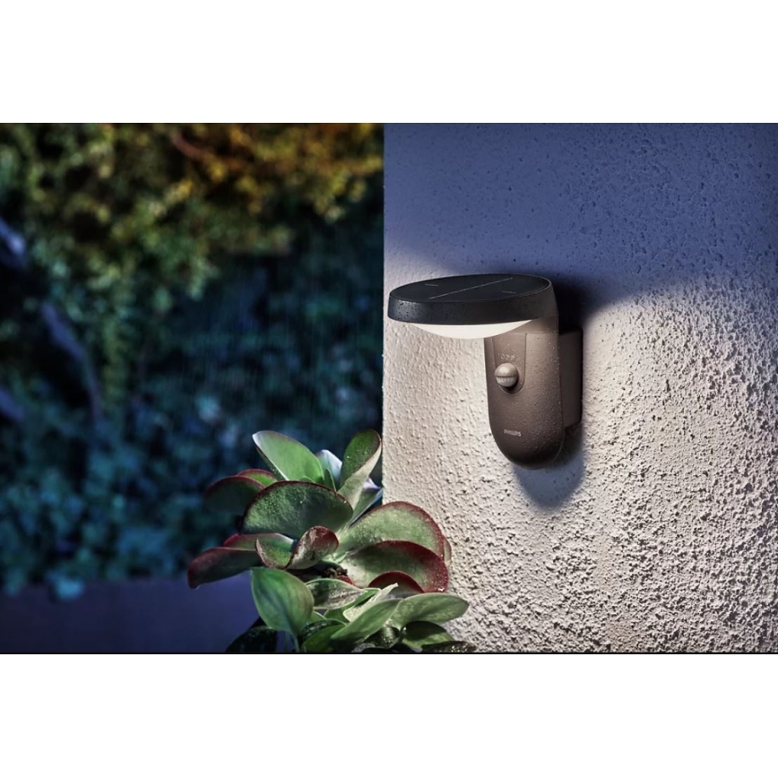 Philips - Світлодіодний настінний світильник з датчиком на сонячній батареї LED/1,2W/4V 1800 mAh 4000K IP44