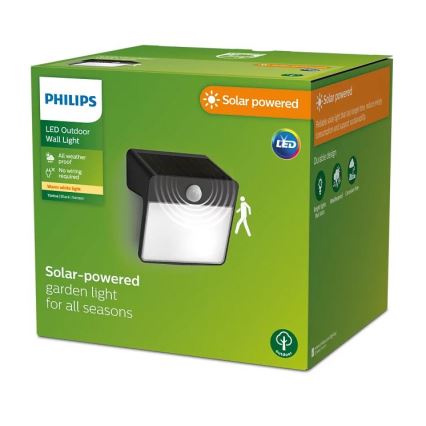 Philips - Світлодіодний настінний світильник з датчиком на сонячній батареї YARIXA LED/2,2W/3,7V IP44