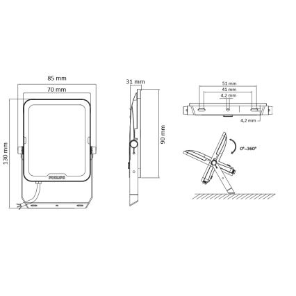 Philips - Світлодіодний прожектор LED/10W/230V 3000/4000/6500K IP65