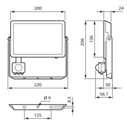 Philips - Світлодіодний прожектор з датчиком DECOFLOOD LED/50W/230V IP65
