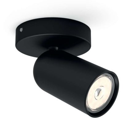 Philips - LED RGBW димований точковий світильник PONGEE 1xGU10/4,8W/230V 3000K чорний + пульт дистанційного керування