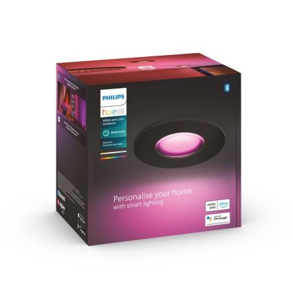 Philips - Світлодіодний RGBW вбудований стельовий світильник для ванної з регулюванням яскравості Hue XAMENTO GU10/5,7W/230V IP44 2200-6500K