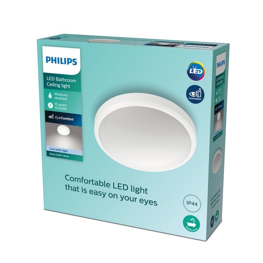 Philips - Світлодіодний стельовий світильник для ванної кімнати LED/17W/230V 4000K IP44