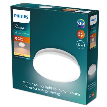 Philips - Світлодіодний стельовий світильник з датчиком ACUNA LED/12W/230V 2700K