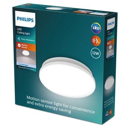 Philips - Світлодіодний стельовий світильник з датчиком ACUNA LED/12W/230V 4000K