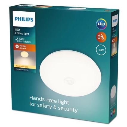 Philips - Світлодіодний стельовий світильник з датчиком LED/16W/230V 2700K
