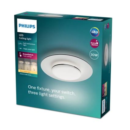 Philips- Світлодіодний стельовий світильник з регулюванням яскравості SCENE SWITCH LED/30W/230V 2700K чорний