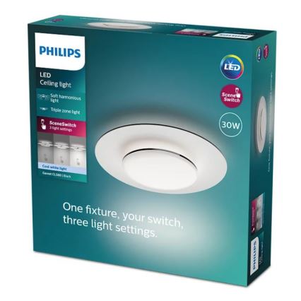 Philips- Світлодіодний стельовий світильник з регулюванням яскравості SCENE SWITCH LED/30W/230V 4000K чорний