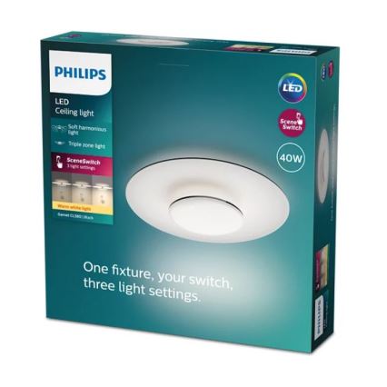 Philips- Світлодіодний стельовий світильник з регулюванням яскравості SCENE SWITCH LED/40W/230V 2700K чорний