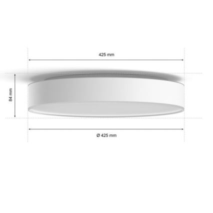 Philips - Світлодіодний стельовий світильник з регулюванням яскравості Hue LED/33,5W/230V 2200-6500K діаметр 425 мм білий + пульт дистанційного керування