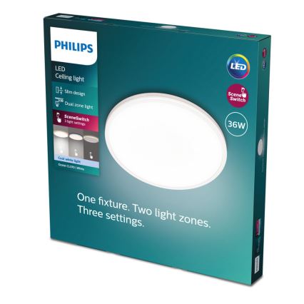 Philips - Світлодіодний стельовий світильник з регулюванням яскравості SCENE SWITCH LED/36W/230V діаметр 50 см 4000K білий