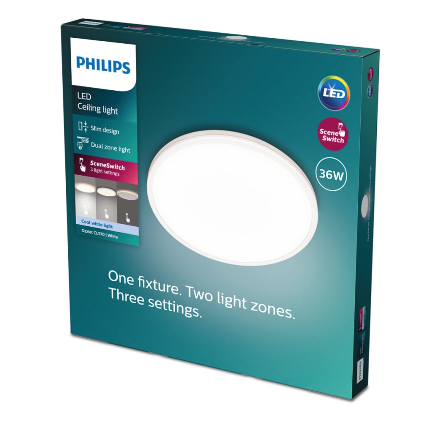 Philips - Світлодіодний стельовий світильник з регулюванням яскравості SCENE SWITCH LED/36W/230V діаметр 50 см 4000K білий