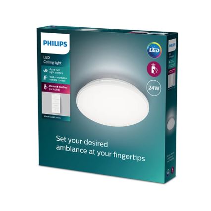 Philips - Світлодіодний стельовий світильник з регулюванням яскравості LED/24W/230V 2700-6500K + пульт дистанційного керування
