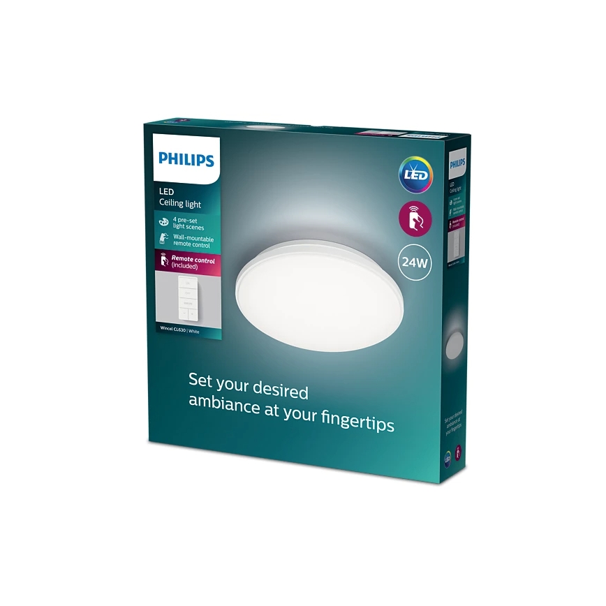 Philips - Світлодіодний стельовий світильник з регулюванням яскравості LED/24W/230V 2700-6500K + пульт дистанційного керування