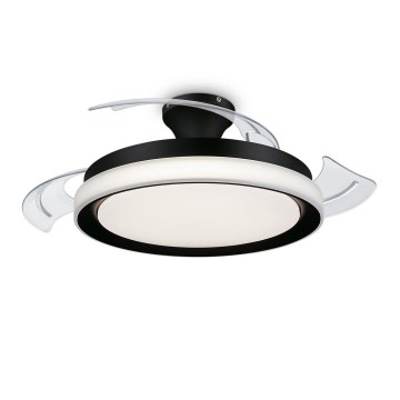 Philips - світлодіодний стельовий світильник з вентилятором BLISS, LED/35 Вт/230 В, 5500/4000/2700 К, чорний + пульт дистанційного керування