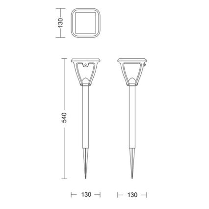 Philips - Світлодіодний світильник на сонячній батареї VAPORA LED/1,5W/3,7V 1500 mAh IP44