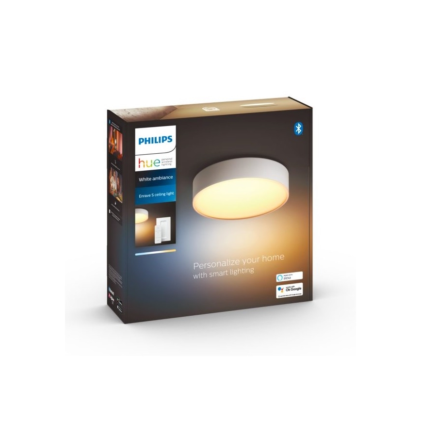 Philips - Світлодіодний стельовий світильник з регулюванням яскравості Hue LED/9,6W/230V 2200–6500K діаметр 261 мм білий + пульт дистанційного керування