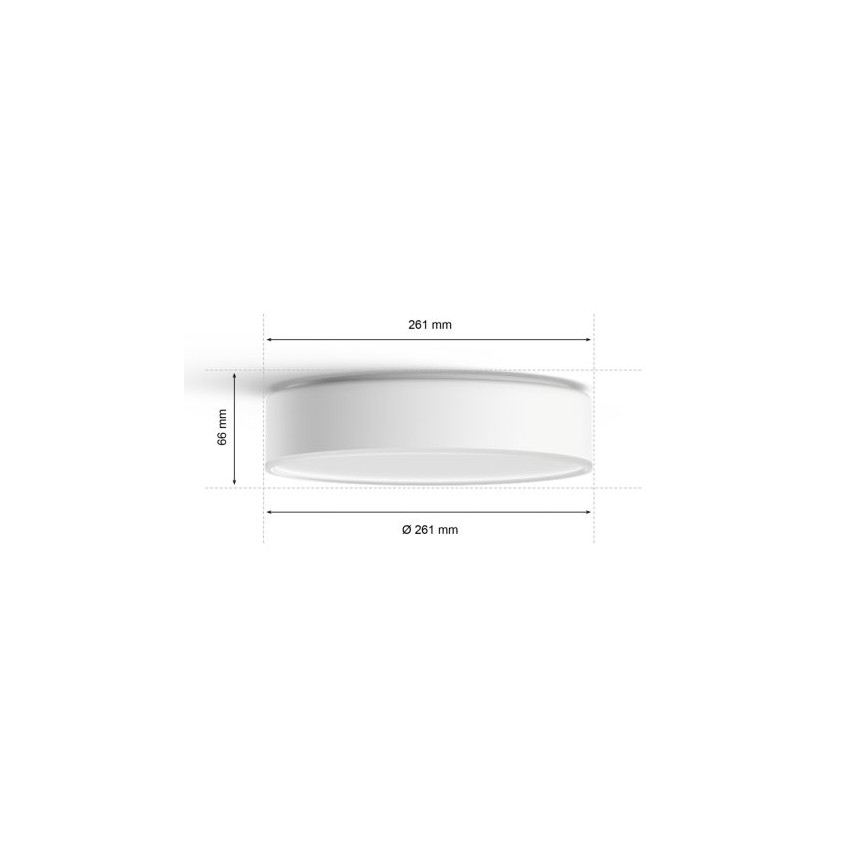 Philips - Світлодіодний стельовий світильник з регулюванням яскравості Hue LED/9,6W/230V 2200–6500K діаметр 261 мм білий + пульт дистанційного керування