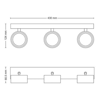Philips - Світлодіодний точковий світильник 3xLED/5,5W/230V білий