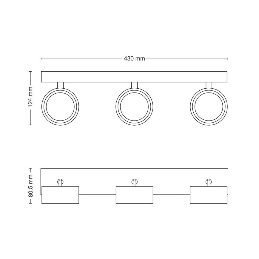Philips - Світлодіодний точковий світильник 3xLED/5,5W/230V білий
