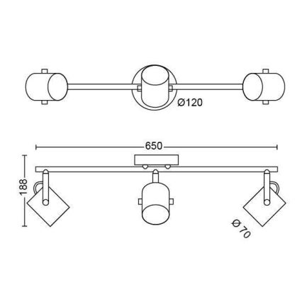 Philips - Світлодіодний точковий світильник SCENE SWITCH BYRE 3xLED/4,3W/230V 2200/2500/2700K