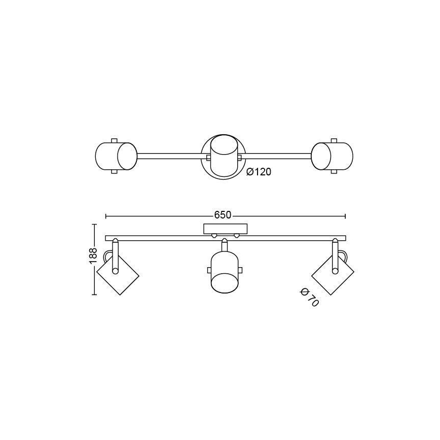 Philips - Світлодіодний точковий світильник SCENE SWITCH BYRE 3xLED/4,3W/230V 2200/2500/2700K