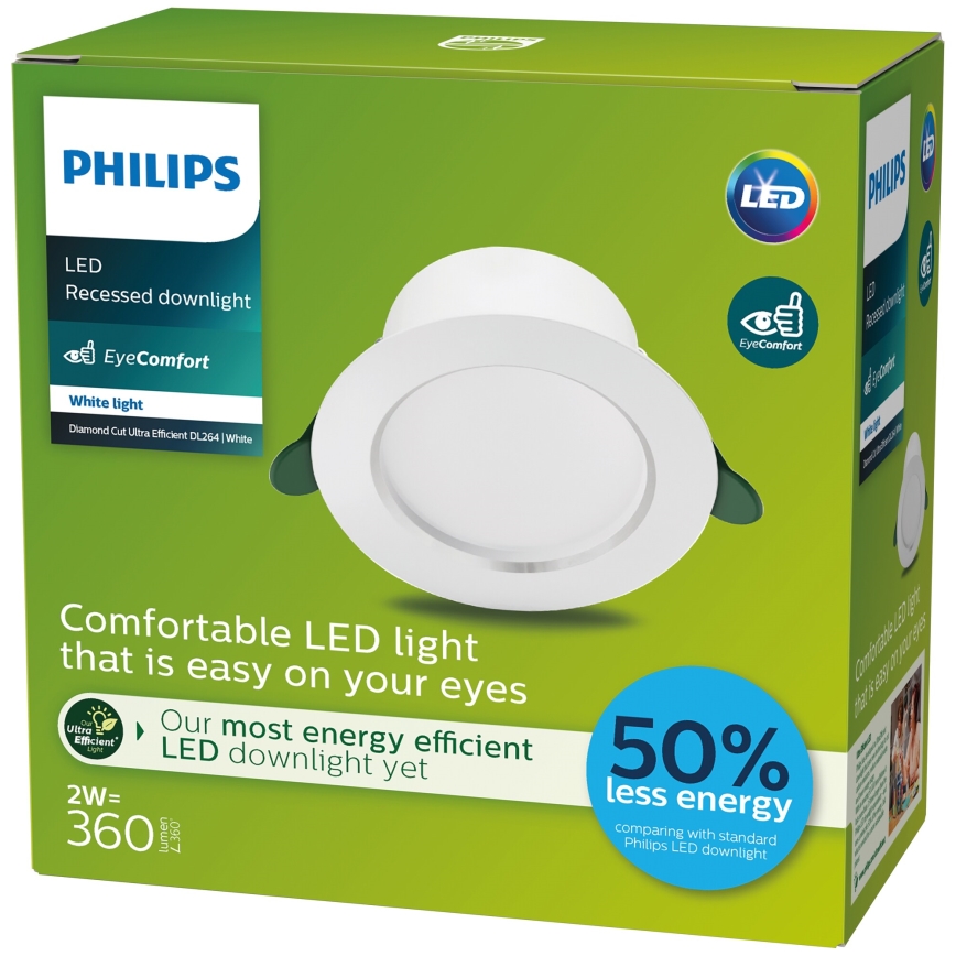 Philips - Світлодіодний вбудований світильник LED/2W/230V 3000K