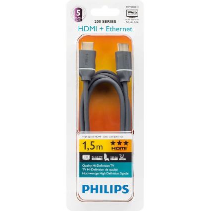 Philips SWV4432S/10 - Кабель HDMI с Ethernet, разъем HDMI 1.4 A 1,5м серый