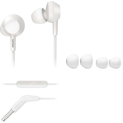 Philips TAE4105WT/00 - Навушники з мікрофоном JACK 3,5 мм білий