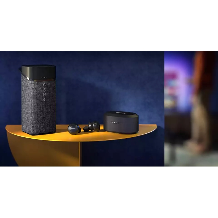 Philips TAT8505BK/00 - Бездротові навушники IPX4 2x 55 mAh + 560 mAh чорний