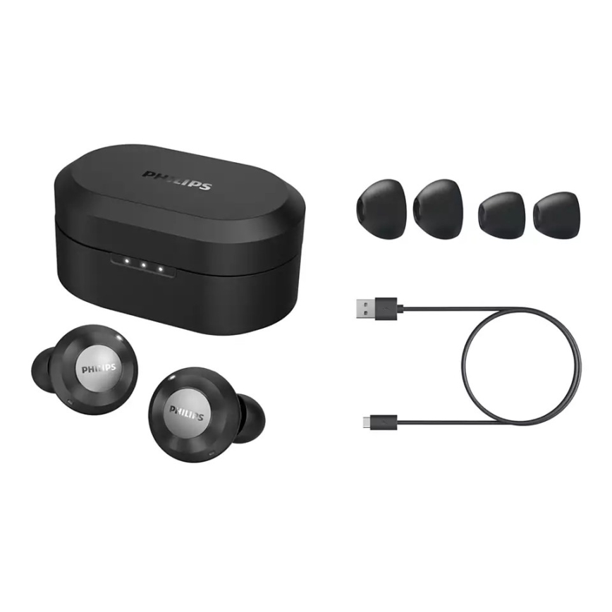 Philips TAT8505BK/00 - Бездротові навушники IPX4 2x 55 mAh + 560 mAh чорний