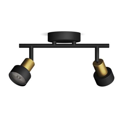 Philips - Точечный светильник CONDUIT 2xGU10/5W/230V черный/латунь
