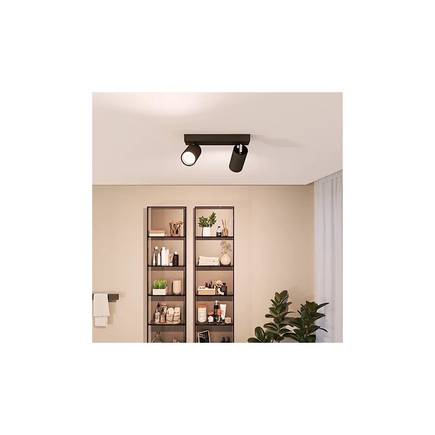 Philips - Точечный светильник для ванной комнаты IDRIS 2xGU10/5W/230V IP44 черный
