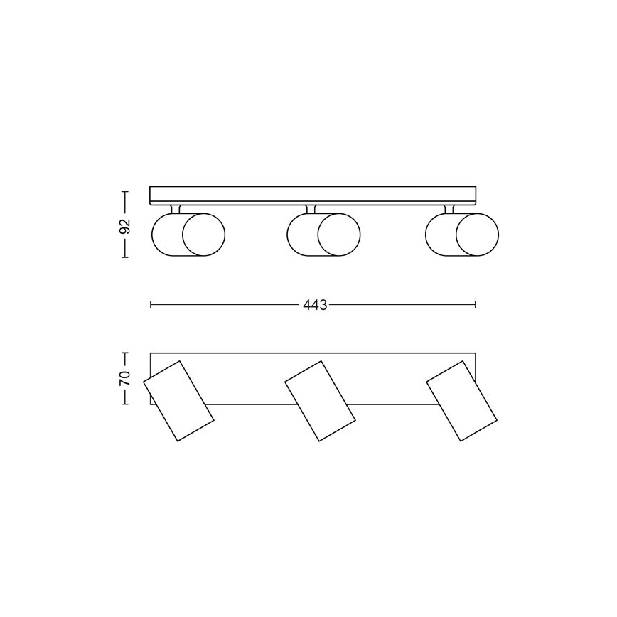 Philips - Точечный светильник KOSIPO 3xGU10/5,5W/230V белый